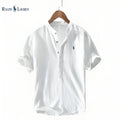 Camicia modello Henley in lino per uomo RL