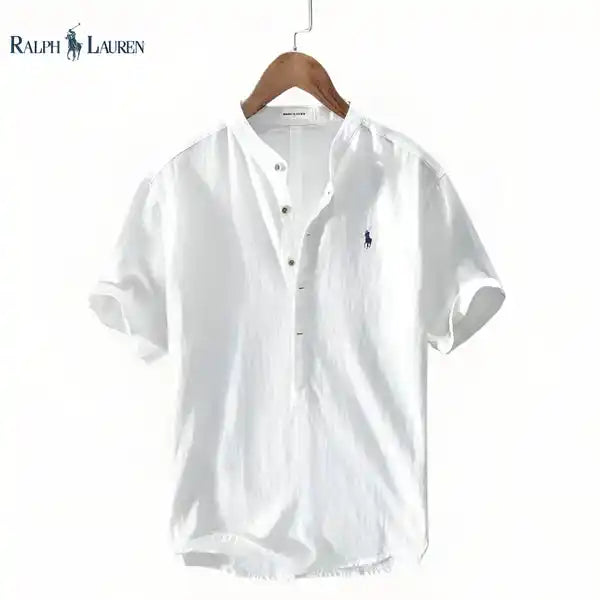 Camicia modello Henley in lino per uomo RL