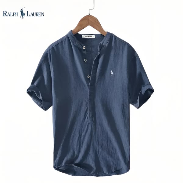 Camicia modello Henley in lino per uomo RL