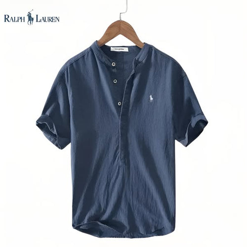 Camicia modello Henley in lino per uomo RL