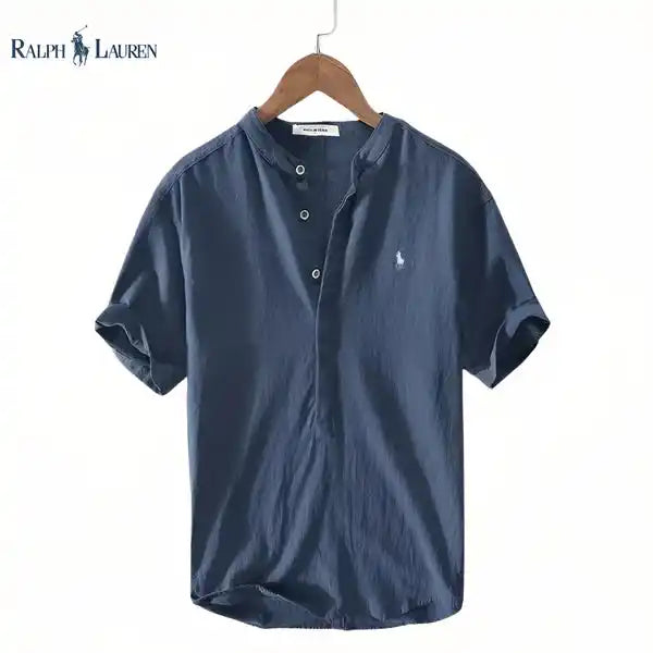Camicia modello Henley in lino per uomo RL