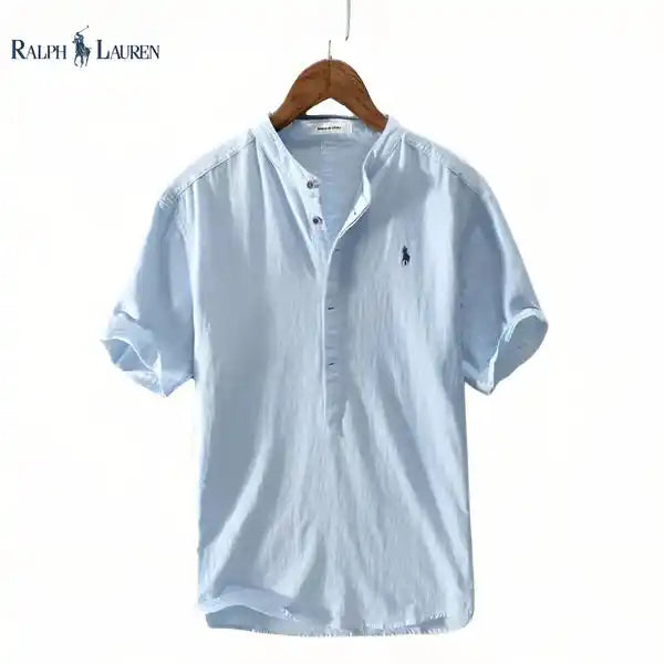 Camicia modello Henley in lino per uomo RL