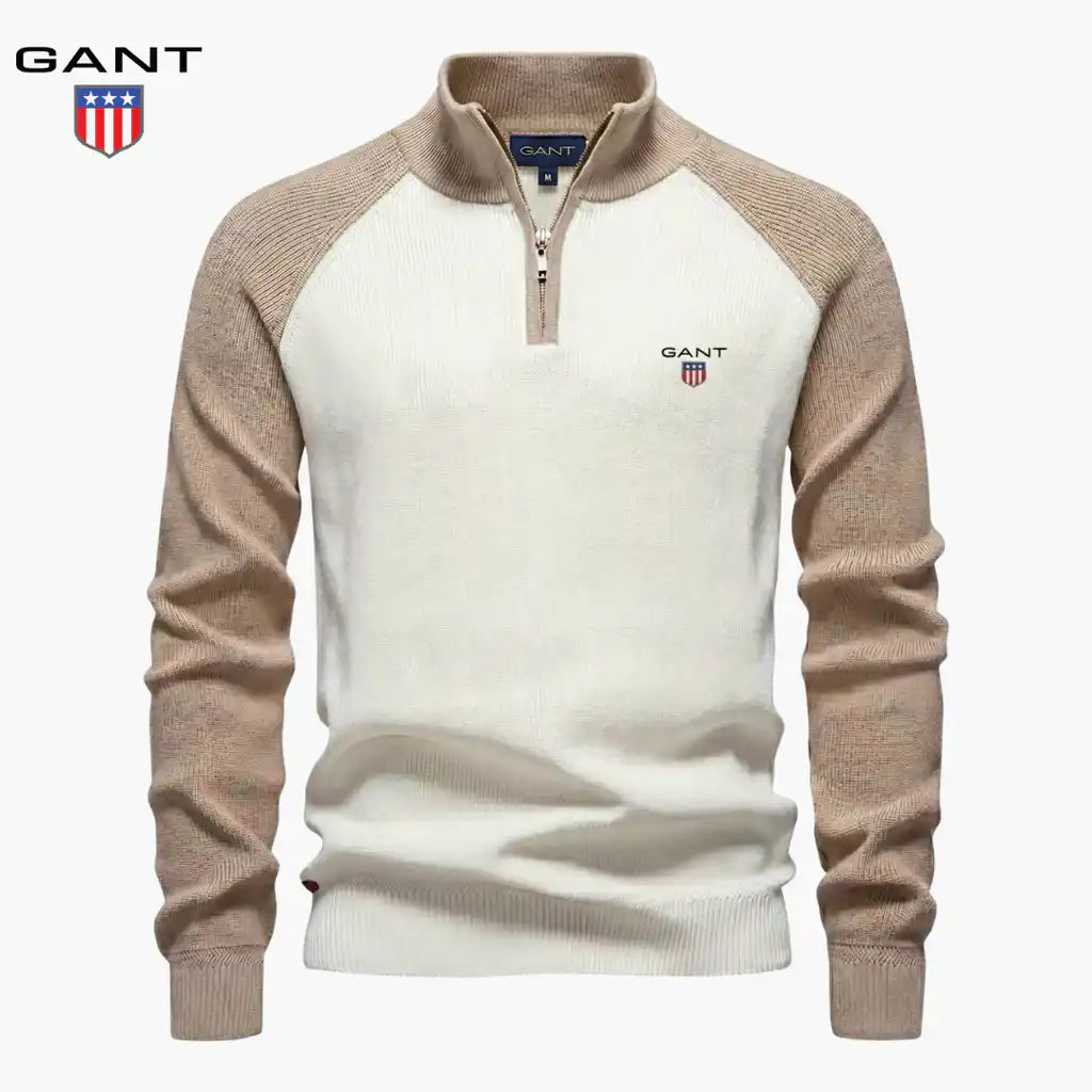 GT™ Maglia Elegante a Trecce con Mezza Zip
