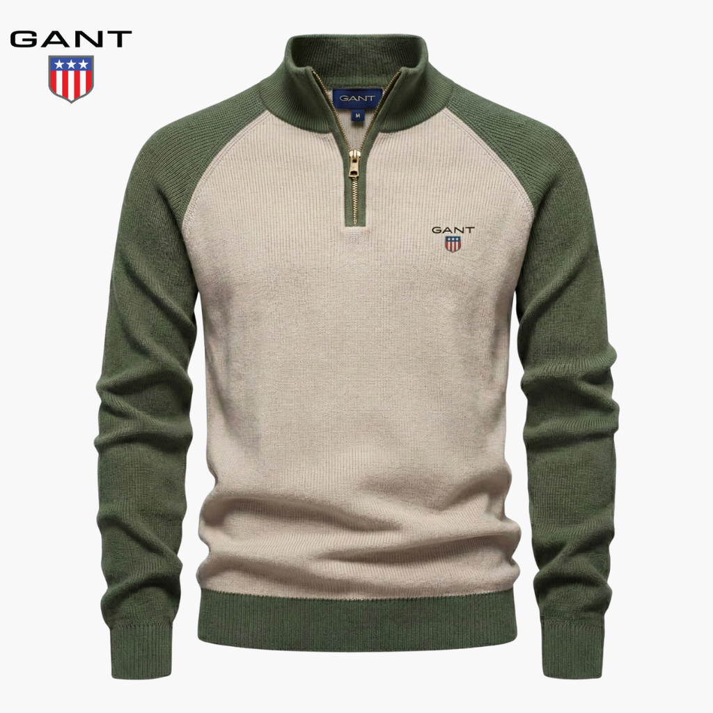 GT™ Maglia Elegante a Trecce con Mezza Zip