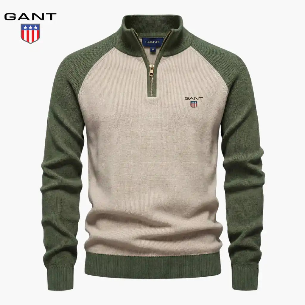 GT™ Maglia Elegante a Trecce con Mezza Zip