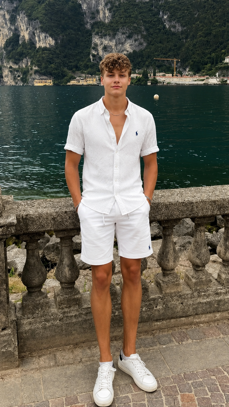 Cliente con completo bianco Strive Outfit