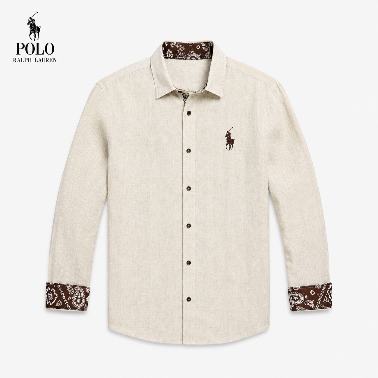 Camicia Uomo Elegante Beige Premium