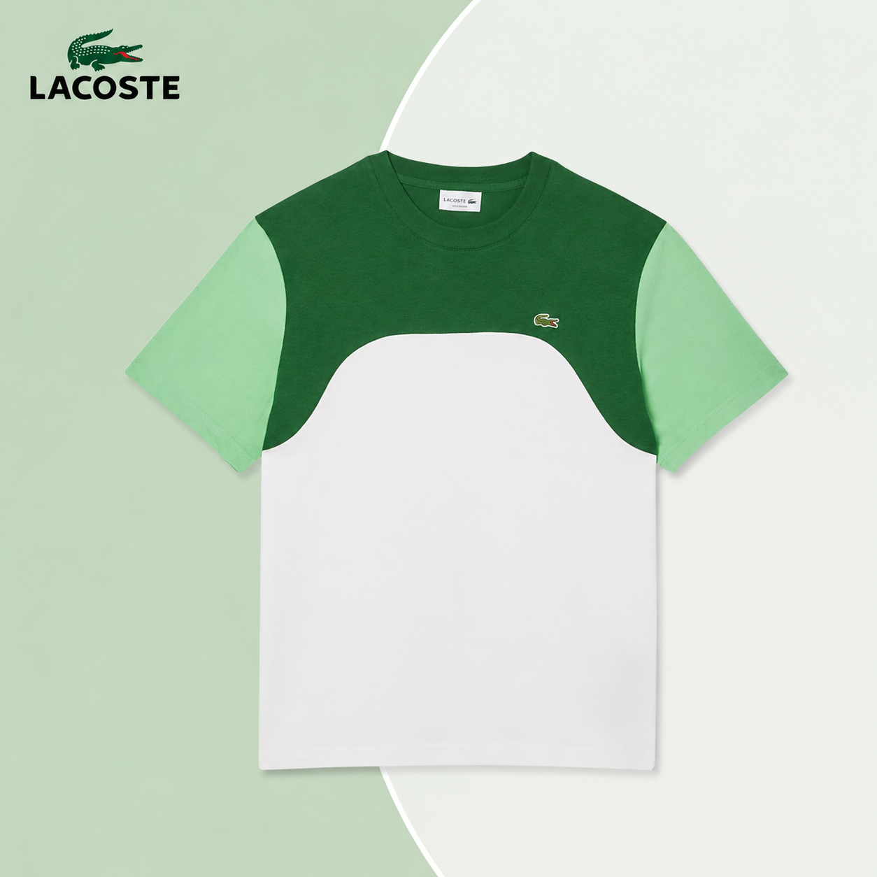 T-Shirt LC in Jersey di Cotone a Blocchi di Colore