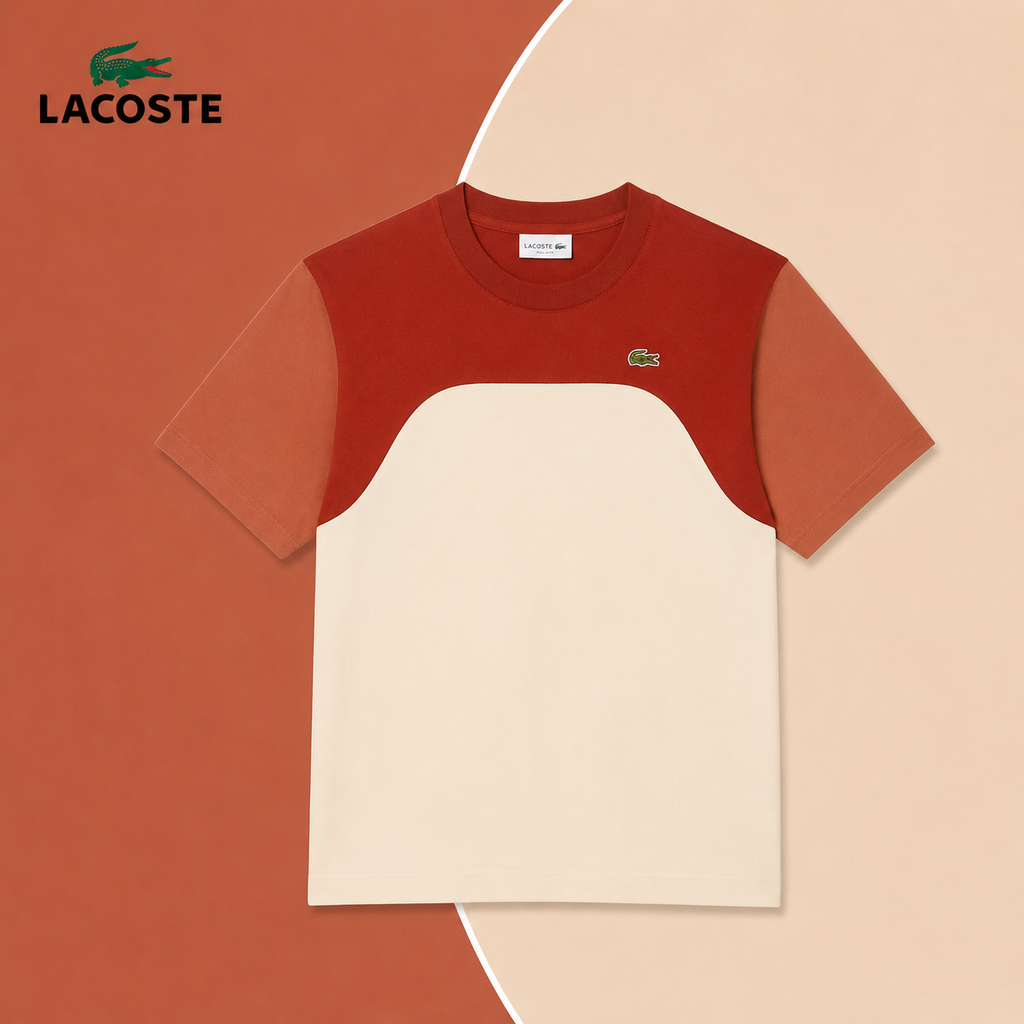 T-Shirt LC in Jersey di Cotone a Blocchi di Colore