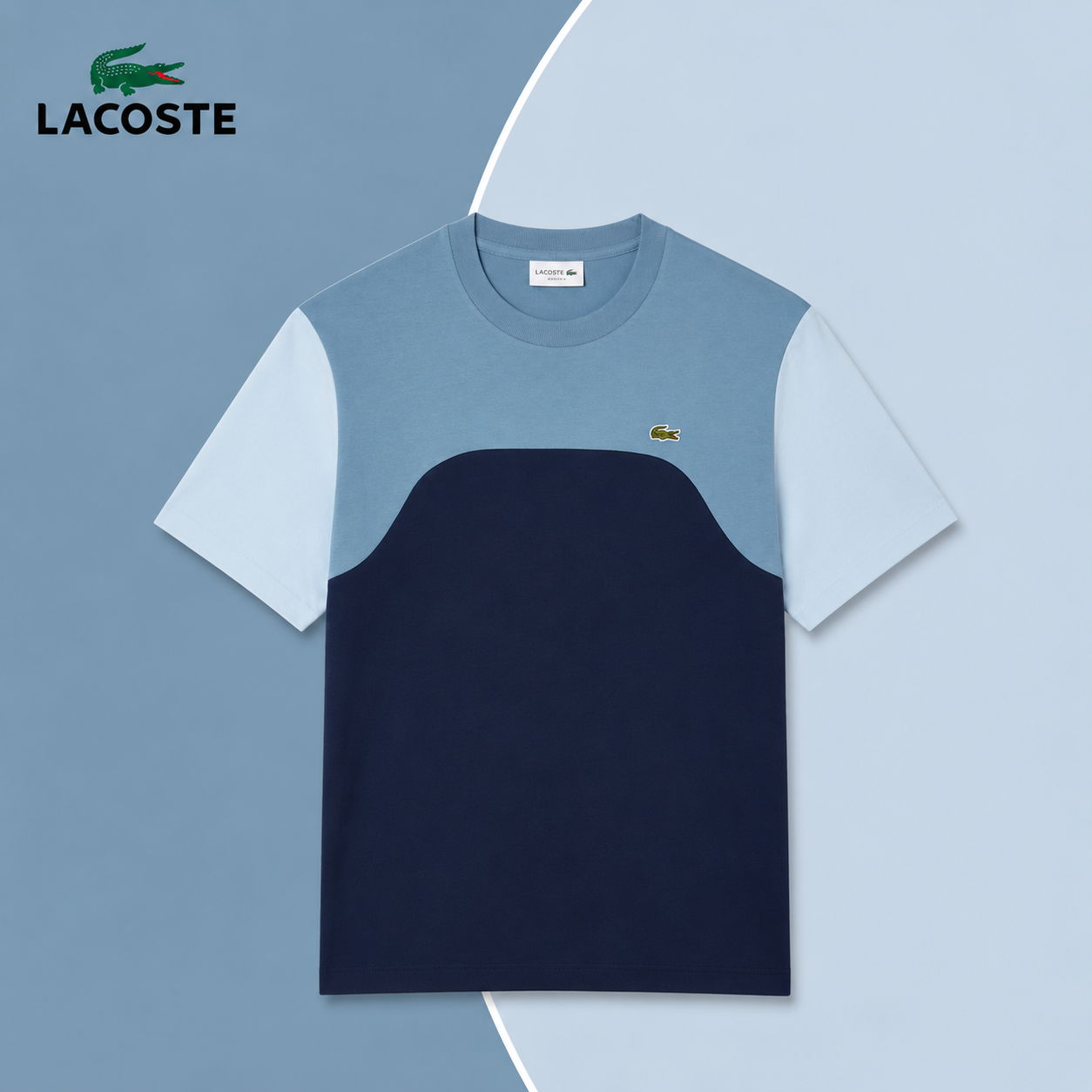 T-Shirt LC in Jersey di Cotone a Blocchi di Colore