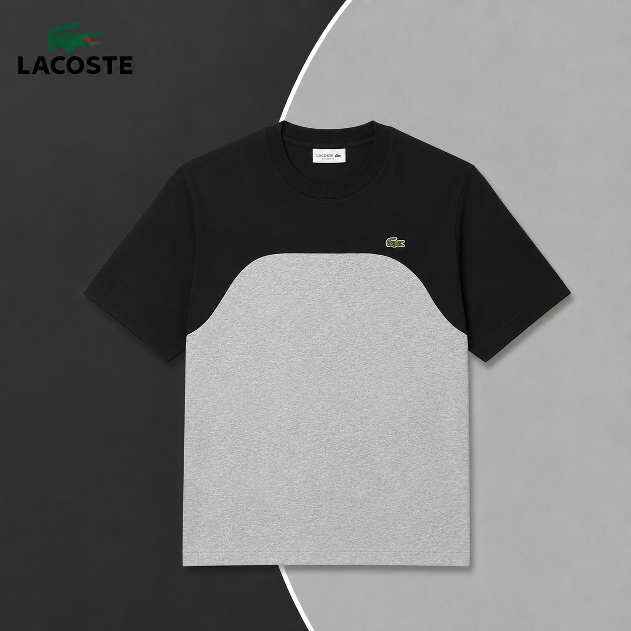 T-Shirt LC in Jersey di Cotone a Blocchi di Colore