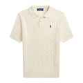 RL Cable-Knit Cotton Polo Collar Sweater