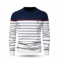 Maglione da Uomo a Righe Girocollo in Maglia Fine