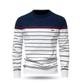 Maglione da Uomo a Righe Girocollo in Maglia Fine