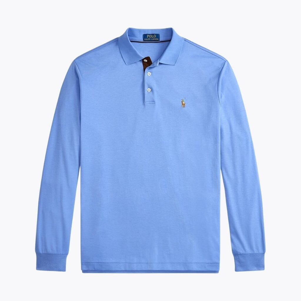 Polo RL a Maniche Lunghe in Cotone Piqué