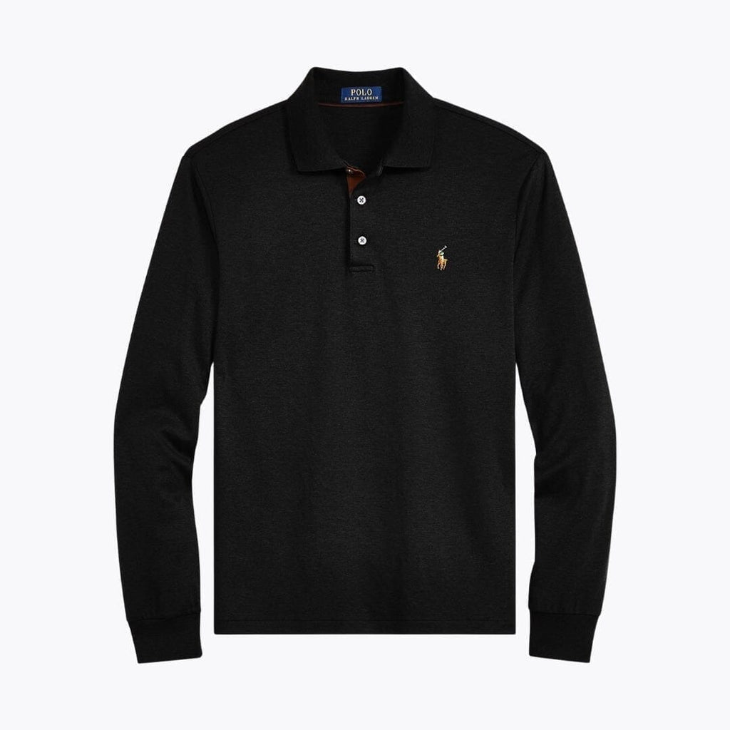 Polo RL a Maniche Lunghe in Cotone Piqué