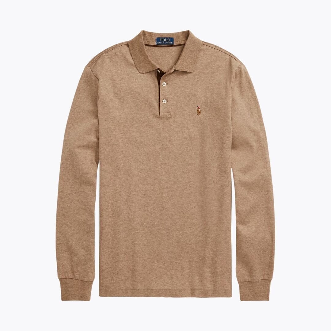 Polo RL a Maniche Lunghe in Cotone Piqué