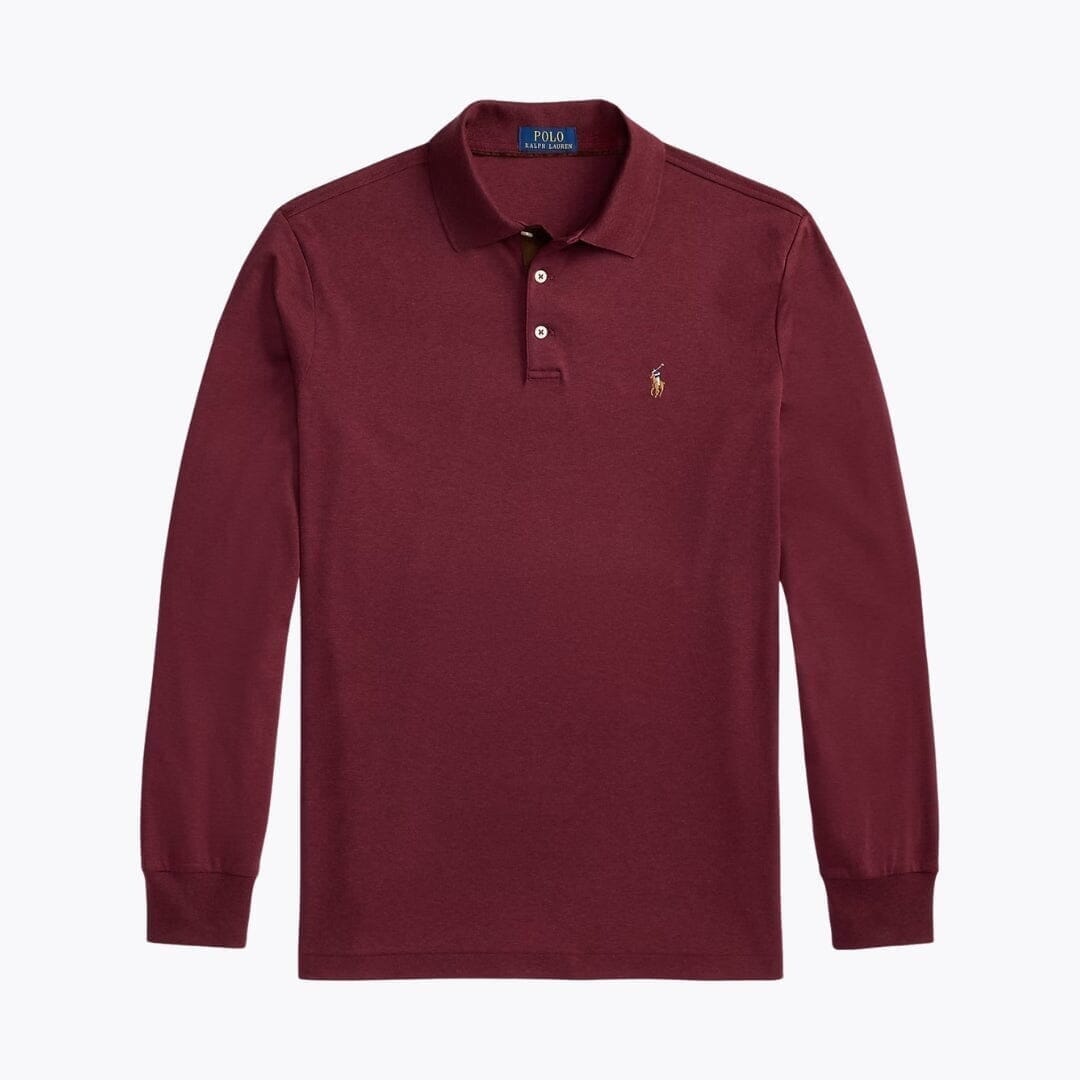 Polo RL a Maniche Lunghe in Cotone Piqué