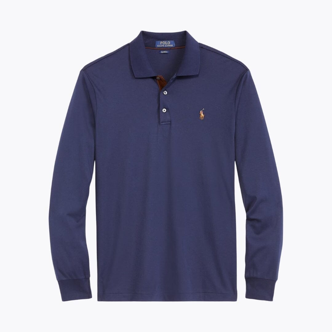 Polo RL a Maniche Lunghe in Cotone Piqué