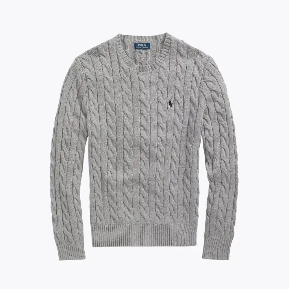 Pullover Girocollo Classico a Trecce da Uomo