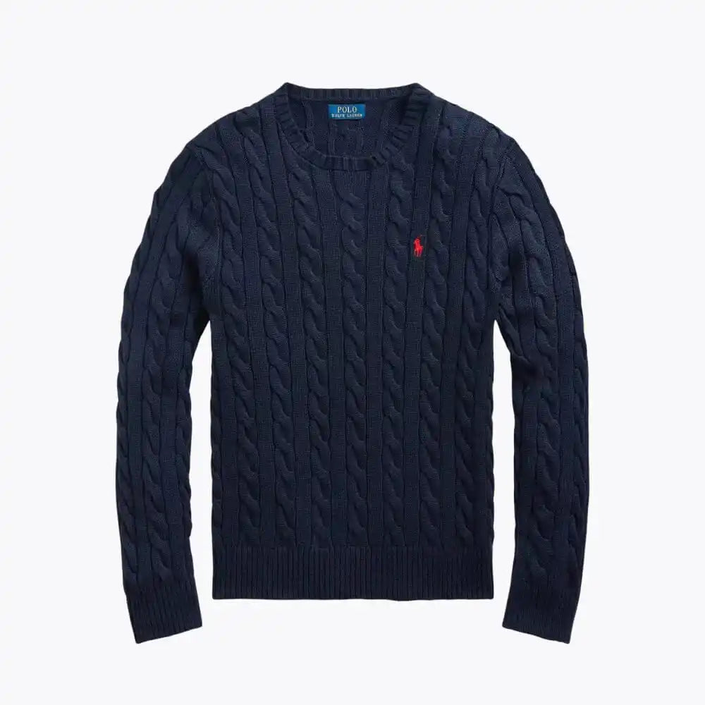 Pullover Girocollo Classico a Trecce da Uomo