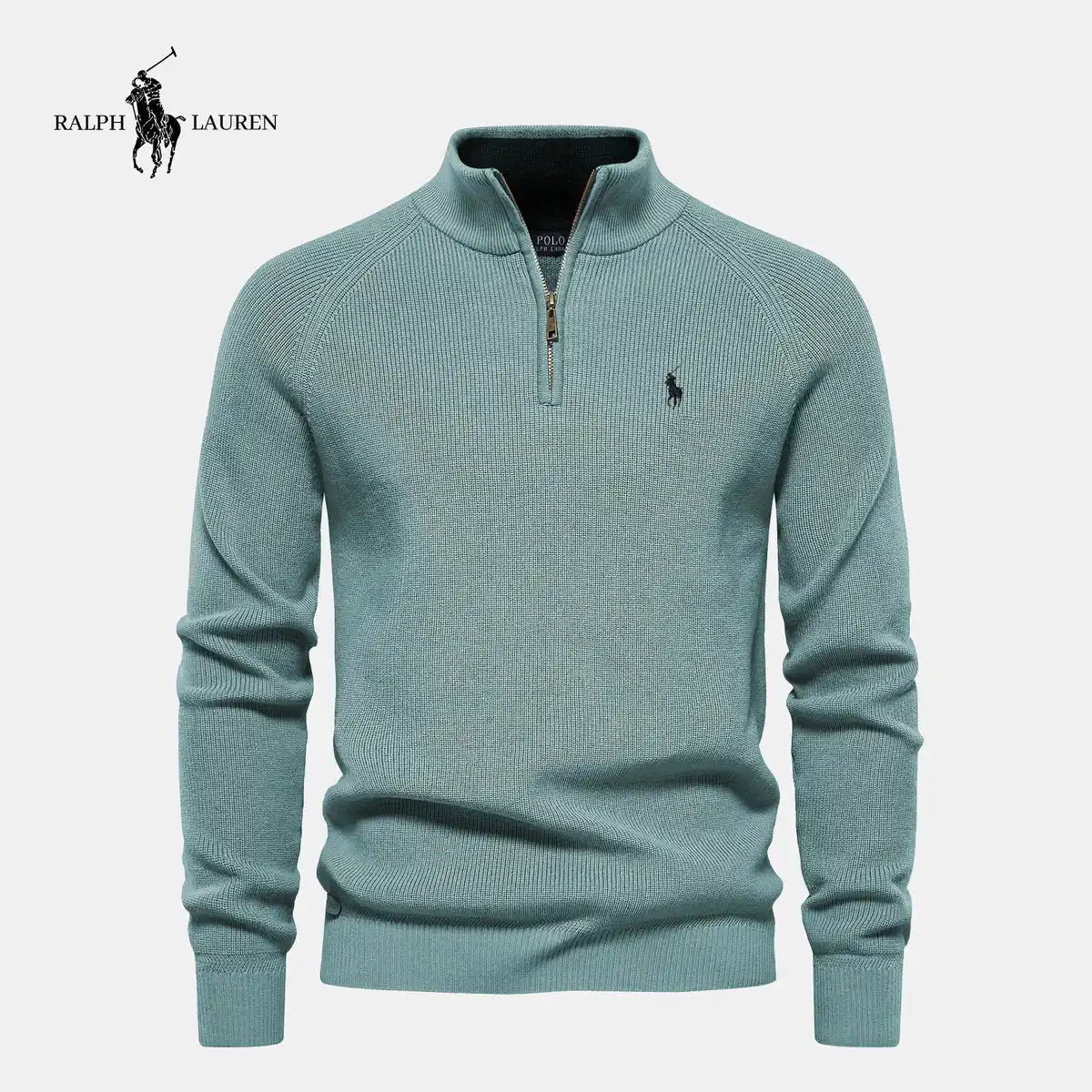 Maglione con Mezza Zip Sconto del 50%